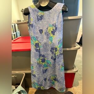 Sleeveless Floral Maxi Dress in Light Periwinkle and Blue p11